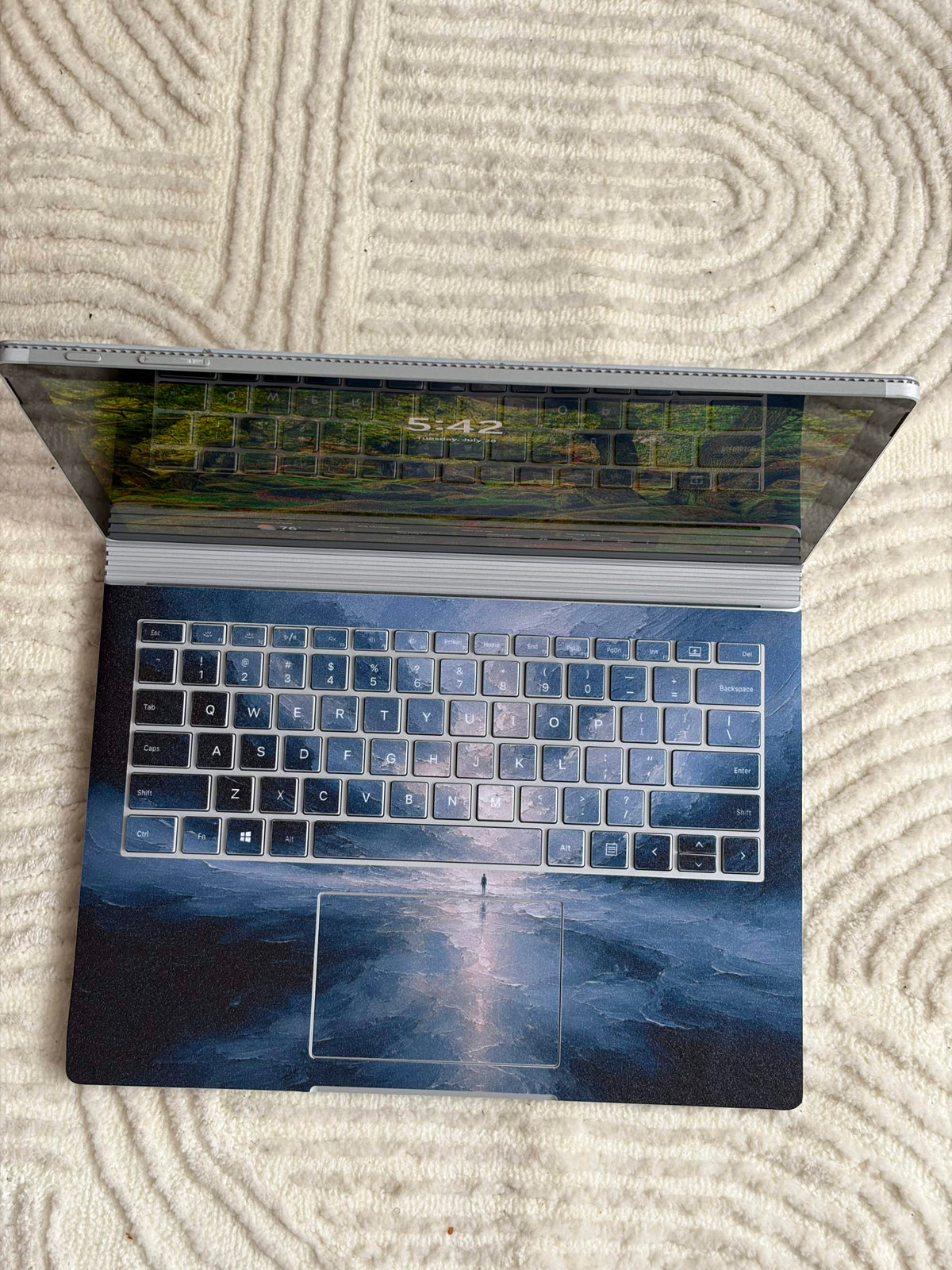 Drift laptop skin — keyboard detail