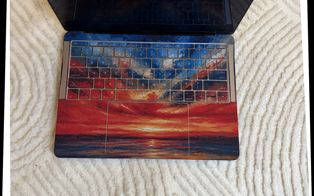 First Light laptop skin — keyboard detail