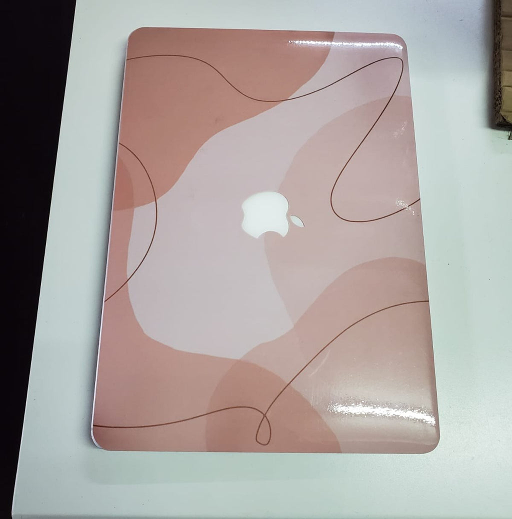 Blush Contour laptop skin, real customer photo