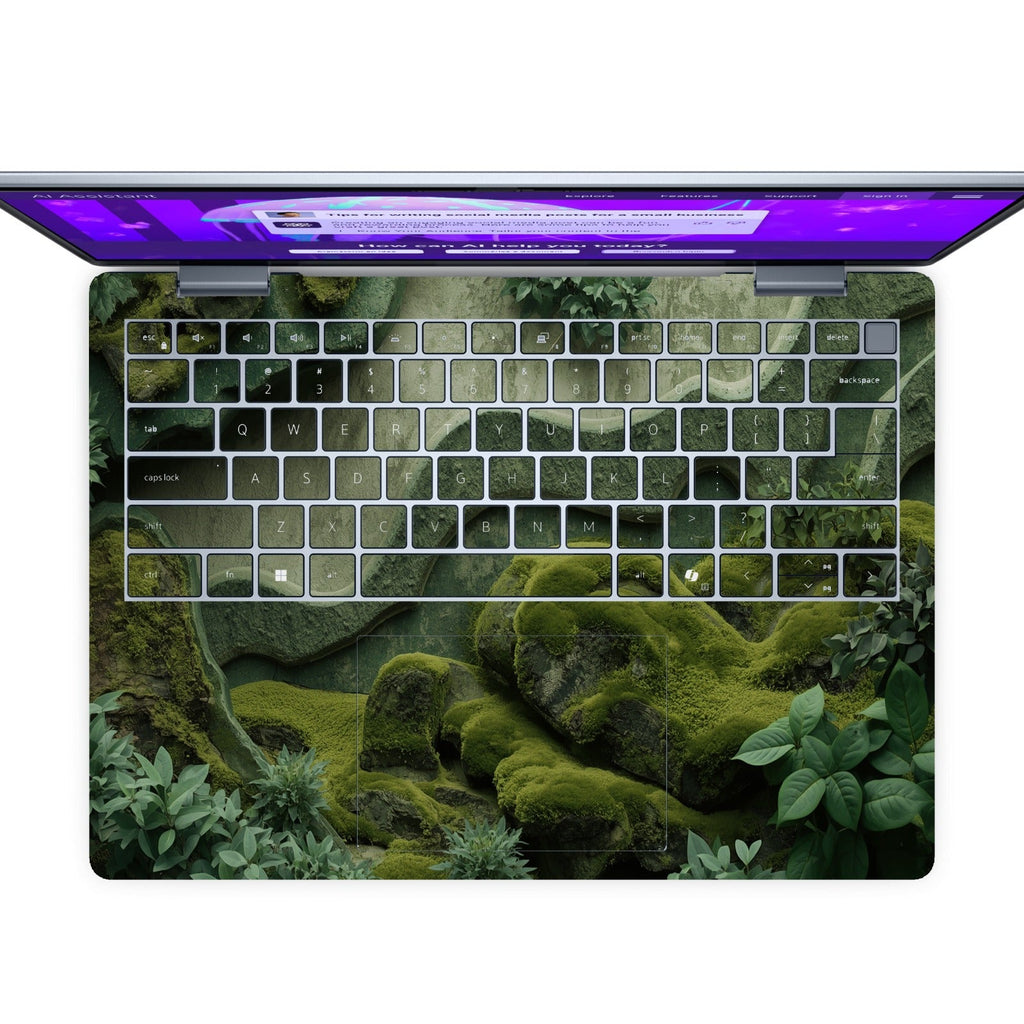 Tella Skins Moss Garden Dell laptop skin keyboard