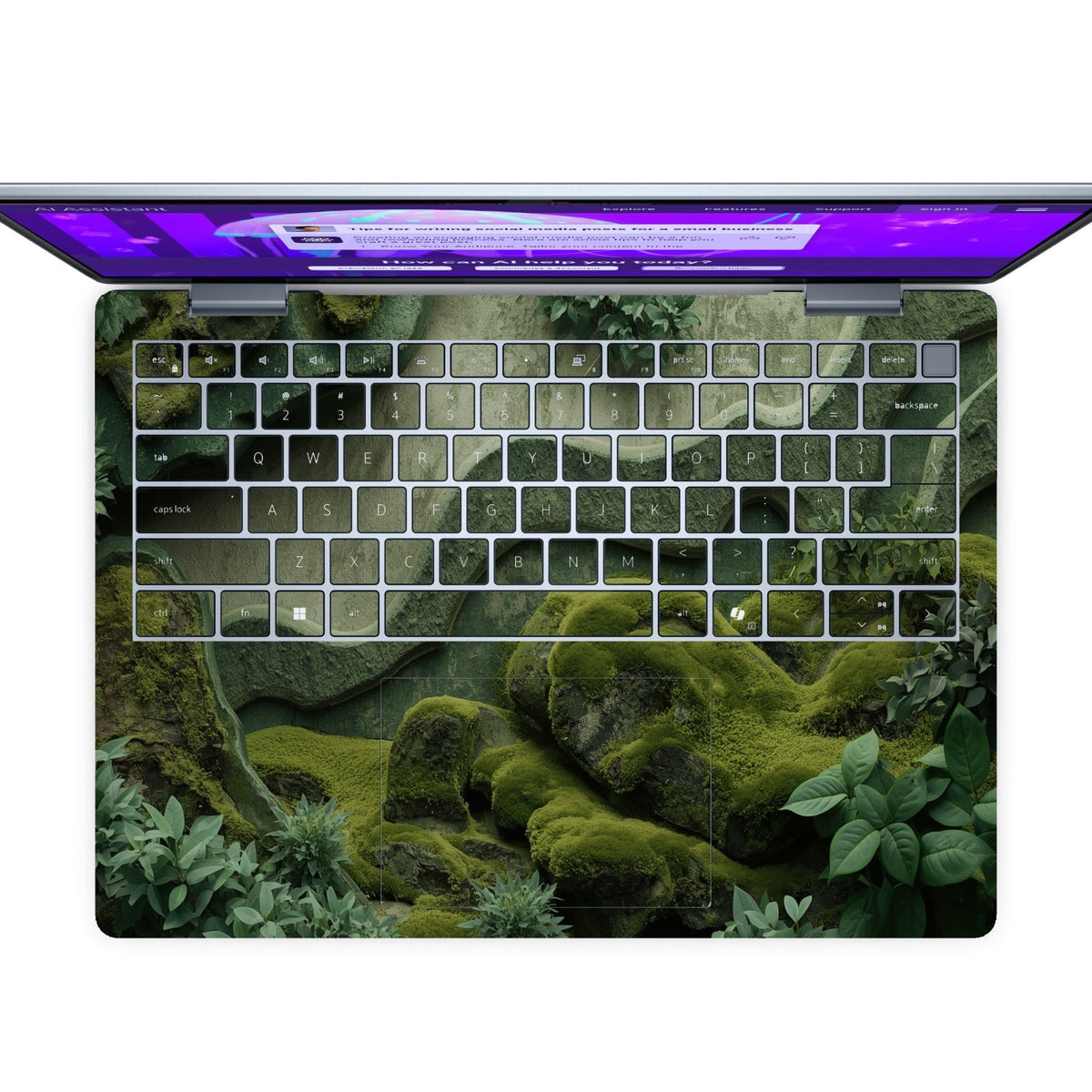 Tella Skins Moss Garden Dell laptop skin keyboard