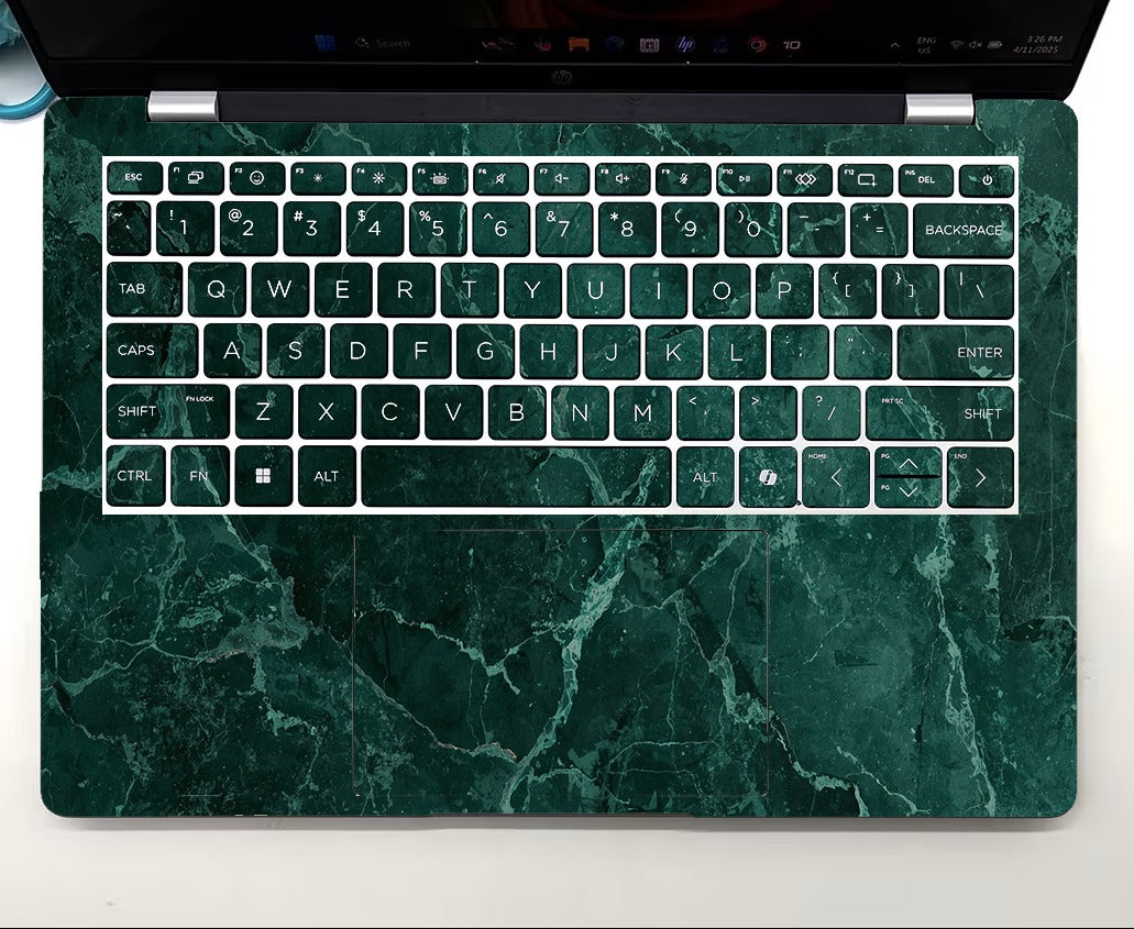 Tella Skins Green Marble HP EliteBook keyboard