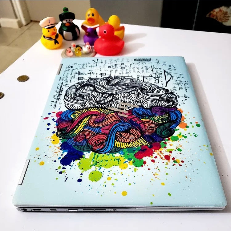 Colour Mind laptop skin on an HP lid, another customer's laptop