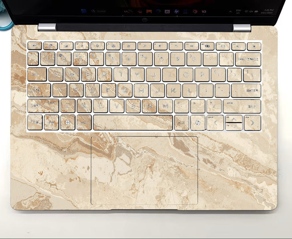 Tella Skins Sand Marble HP laptop skin keyboard