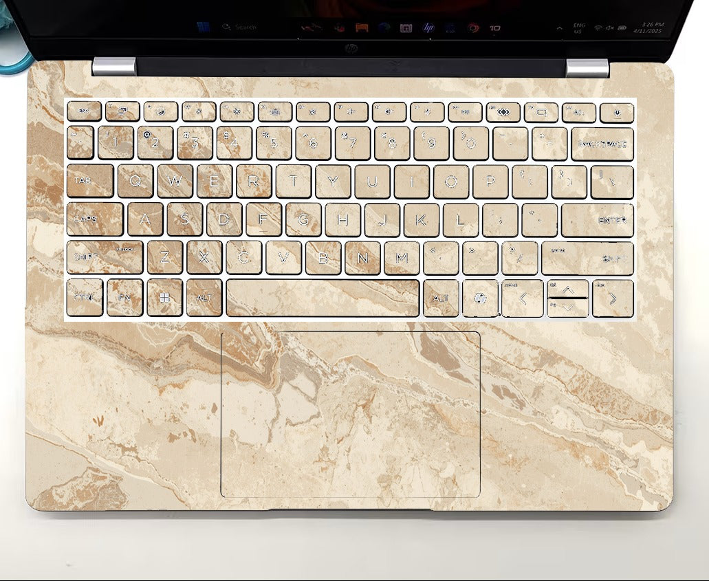 Tella Skins Sand Marble HP laptop skin keyboard