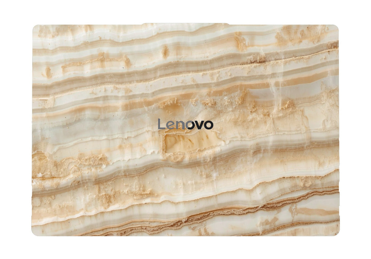 Tella Skins Cream Marble Lenovo laptop skin lid