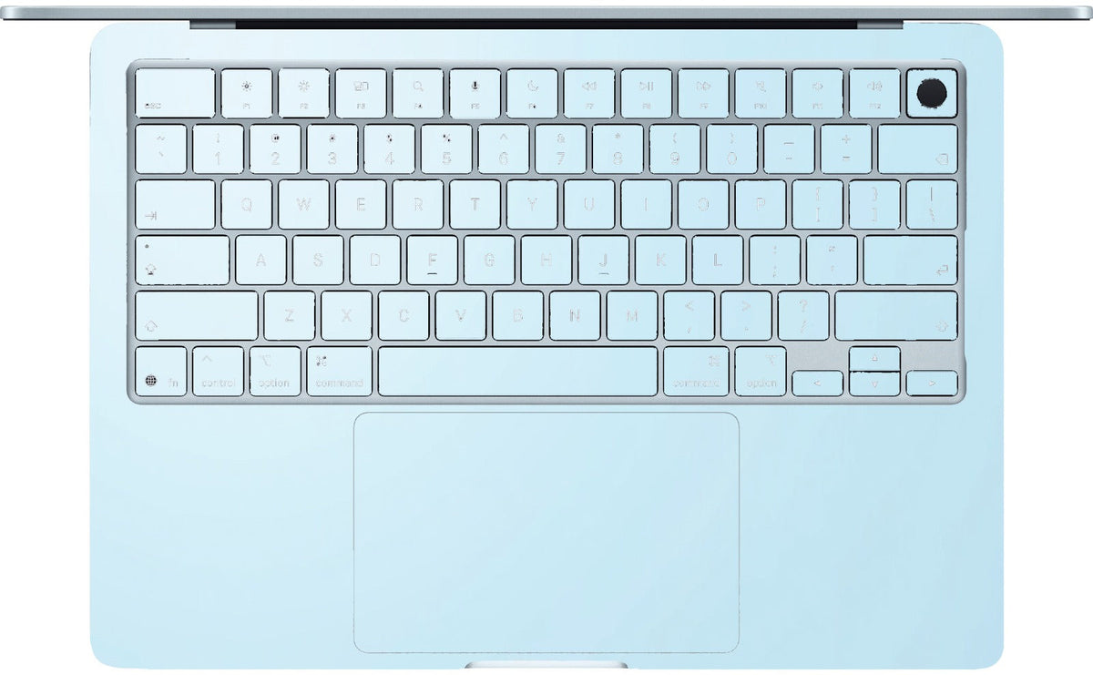 Tella Skins Baby Blue MacBook skin keyboard with full key coverage