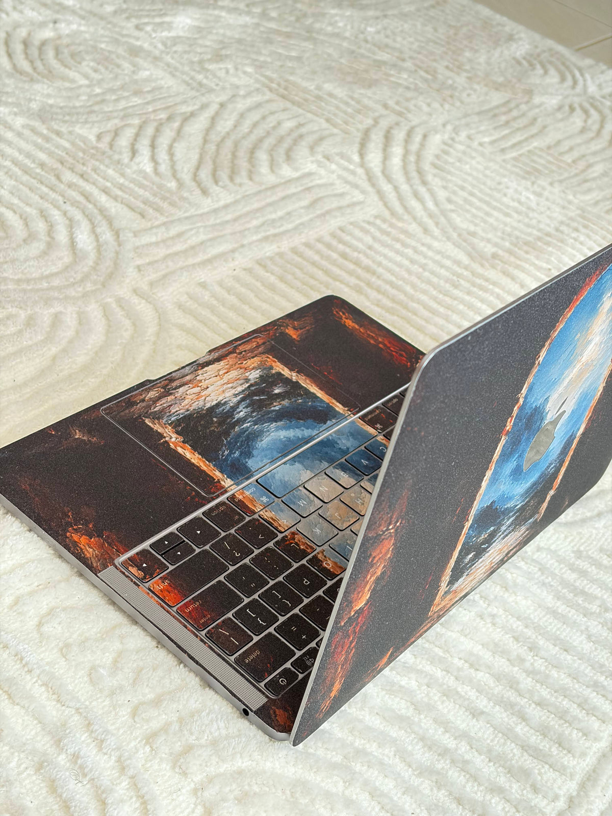 Threshold laptop skin — open angle
